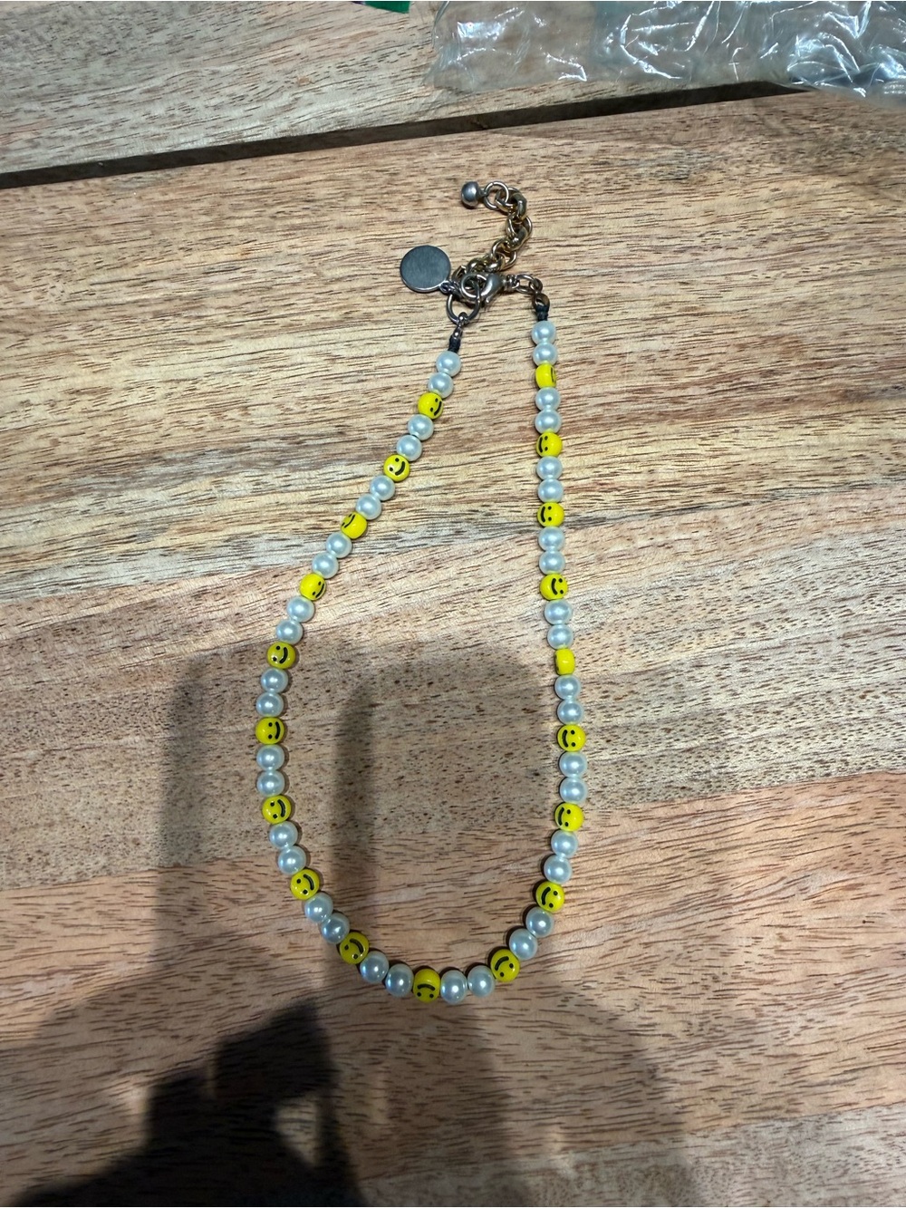 Yellow Smile Bead Pearl Necklace